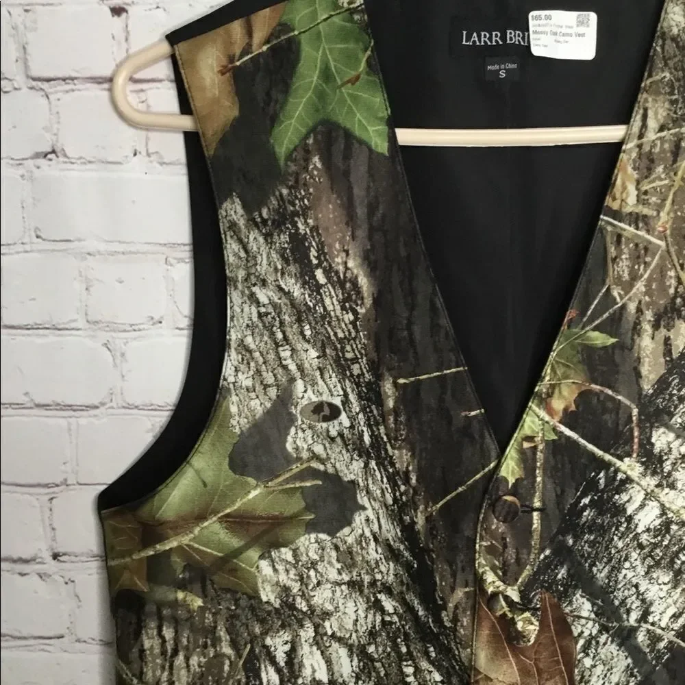 Men's Larr Brio Satin Tuxedo Mossy Oak Camo Vest Wedding Groom‎ Size S